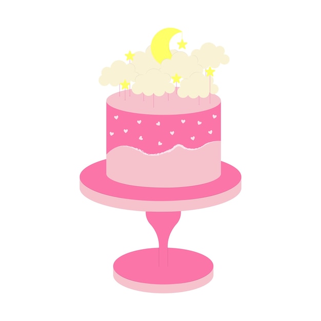 Plik wektorowy wyizolowany element różowy ciasto na stojaku ilustracja wektorowa