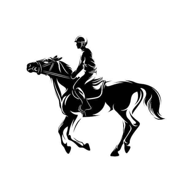 Wyizolowany projekt ilustracji wektorowej sylwetki jeźdźca