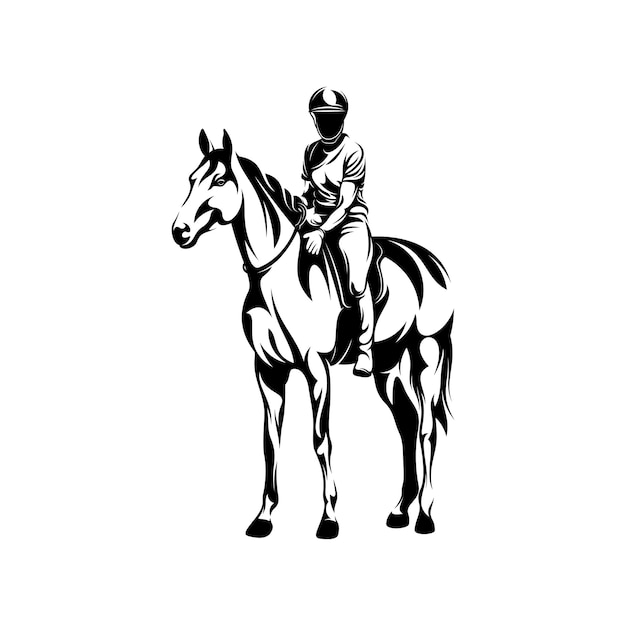 Wyizolowany projekt ilustracji wektorowej sylwetki jeźdźca
