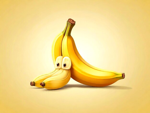 Wyizolowany wektor kreskówka z owocami bananowymi