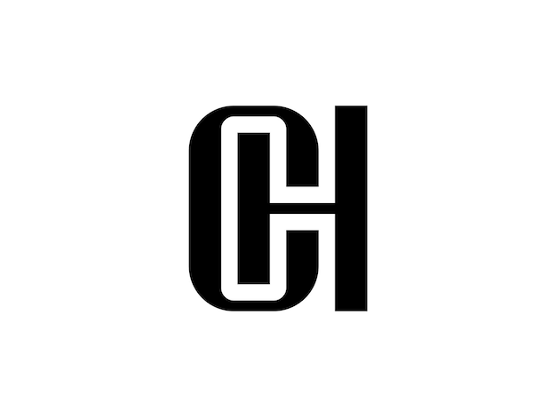 Plik wektorowy wyjątkowy projekt logo z monogramem litery ch lub hc