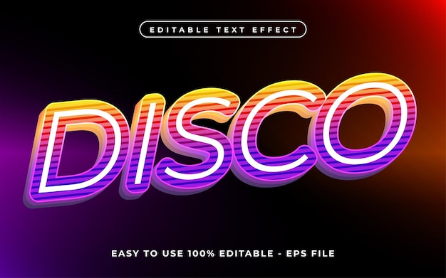 Plik wektorowy wykorzystanie edytowalnych efektów tekstowych disco do logo i marki biznesowej