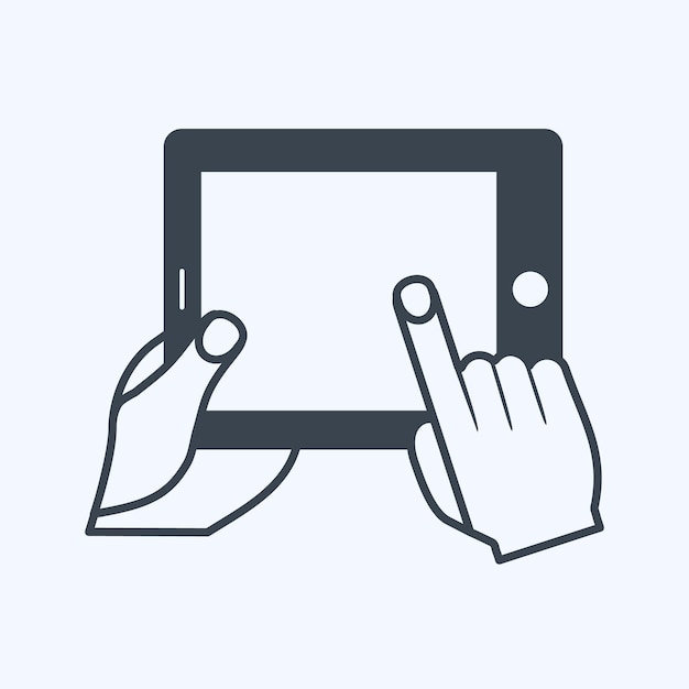 Wykorzystanie ikony Tablet nadaje się do akcji ręcznych symbol styl glyf edytowalny