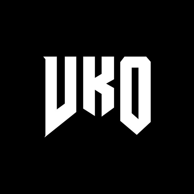 Wykorzystanie logo firmy VKO w kolorze czarno-białym VKO logo VKO wektorowe VKO logo ikona VKO alfabet VKO typografia