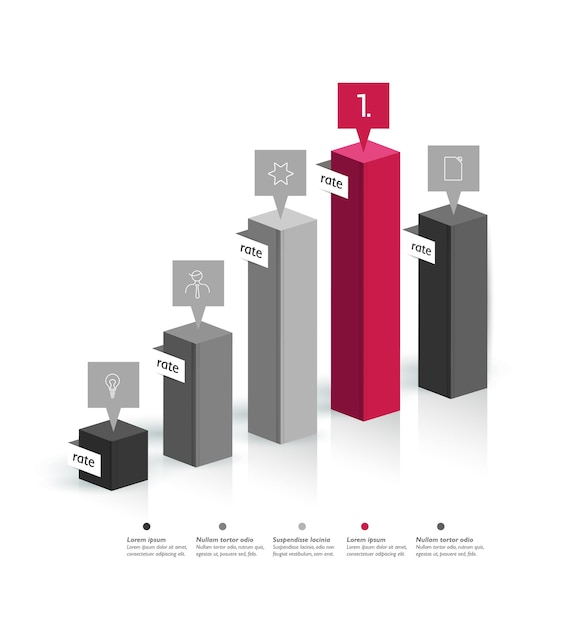 Wykres 3d Po Prostu Kolor Edytowalnych Elementów Infografiki