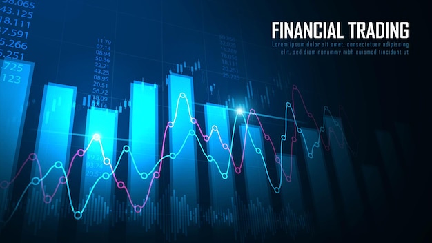 Wykres Giełdowy Lub Forex W Koncepcji Graficznej Odpowiedniej Dla Inwestycji Finansowych Lub Trendów Gospodarczych