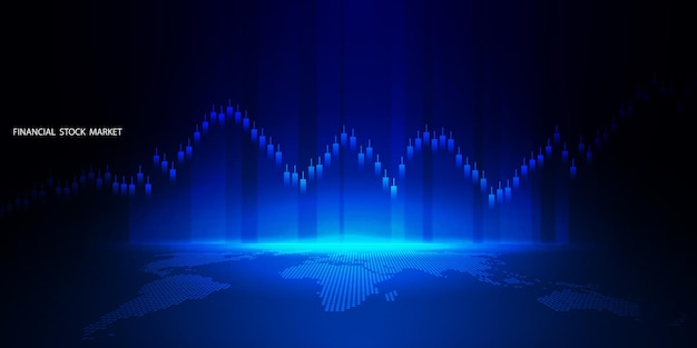 Wykres giełdowy lub wykres handlu forex w koncepcji graficznej nadaje się do inwestycji finansowych lub ekonomicznego projektu pomysłu na biznes. Ilustracja wektorowa