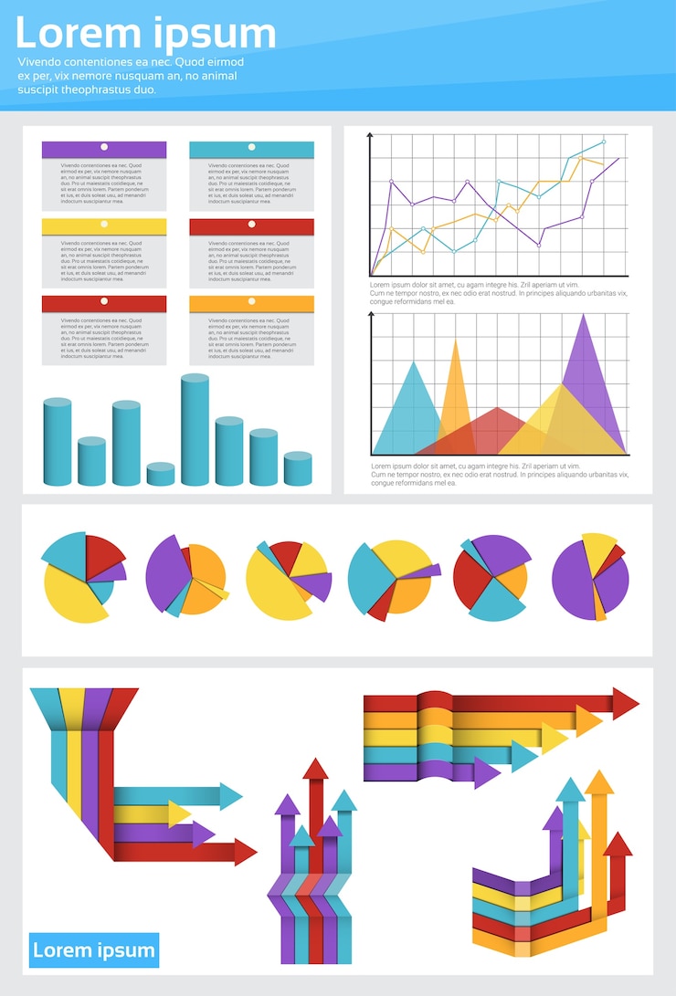 Wektor wykres set finance diagram infografika ikona f