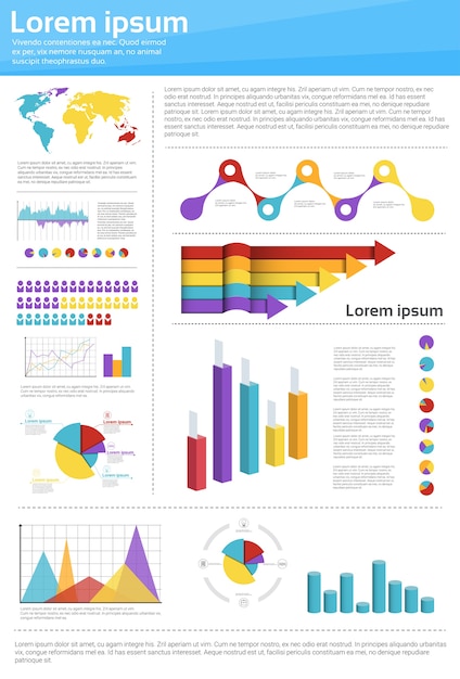 Wykres Set Finance Diagram Infografika