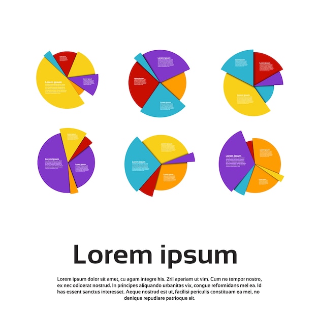 Wykres Set Finance Pie Diagram Infografika