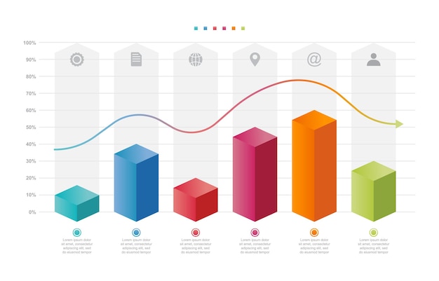 Plik wektorowy wykres słupkowy diagram wykresu biznesowego infografika elementu