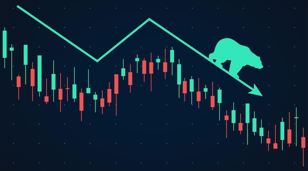 Wykres Słupkowy Niedźwiedzia świeca W Trendzie Spadkowym Udział Finanse Giełdowe Biznes Vecto