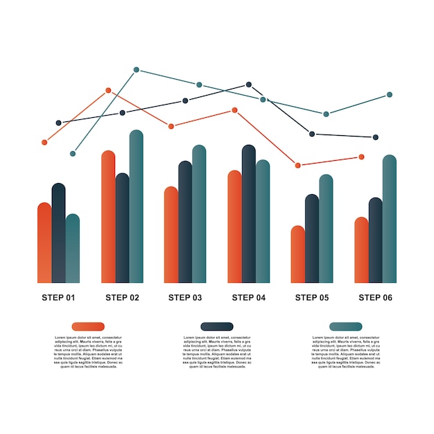 Plik wektorowy wykres wykresu słupkowego wykres statystyczny business infographic
