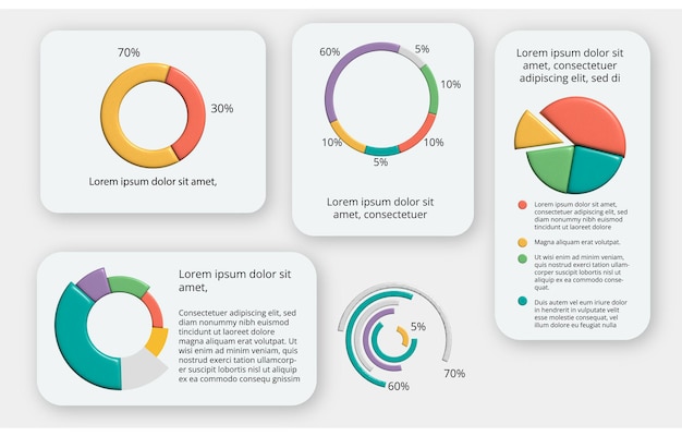 Wykresy infografika elementy 3D