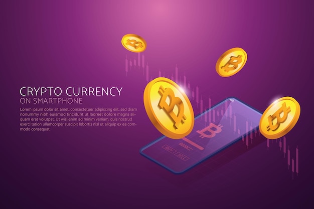 Wymiana bitcoinów na smartfonie Technologia Blockchain