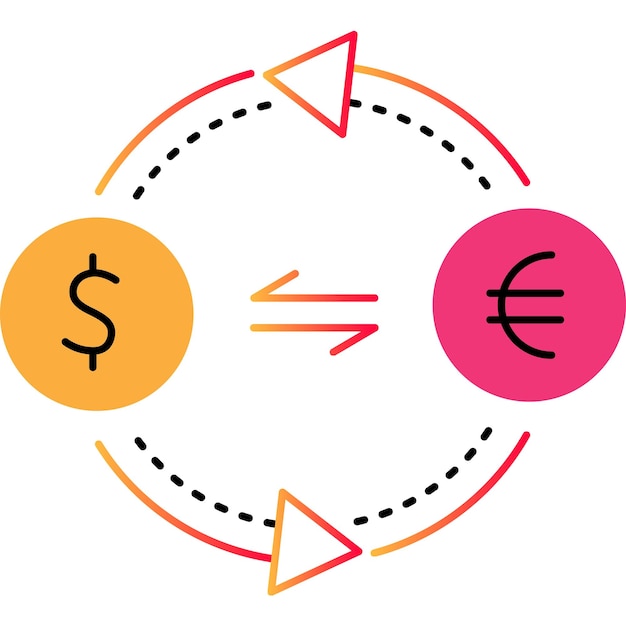 Plik wektorowy wymień pieniądze linia ikona waluty konwertuj wektor