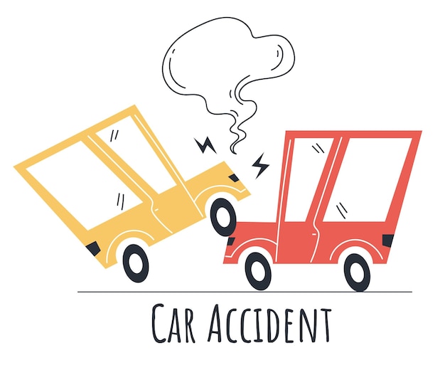 Plik wektorowy wypadek samochodowy wypadek drogowy ubezpieczenie auto uszkodzenia streszczenie koncepcja projekt graficzny ilustracja
