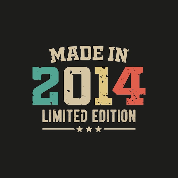 Plik wektorowy wyprodukowana w 2014 roku limitowana edycja koszulki