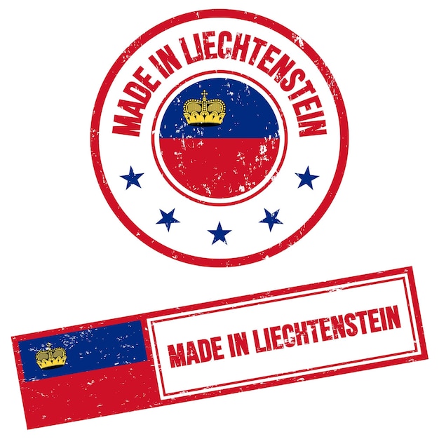Wyprodukowane W Liechtenstein Stamp Sign Grunge Style