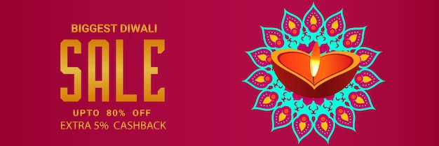Wyprzedaż Diwali Banner projekt tła