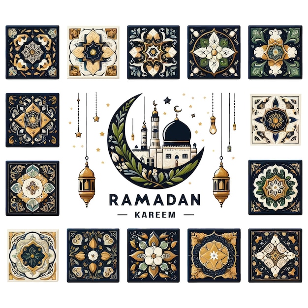 Wyrażanie Radości I Jedności Poprzez Nowoczesne Koncepcje Logo Ramadanu