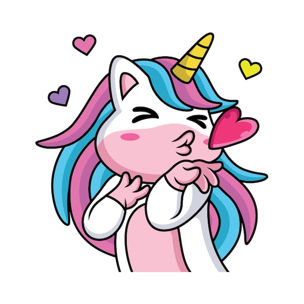 Wyrażenie Cute Unicorn Cartoon Dać Miłość