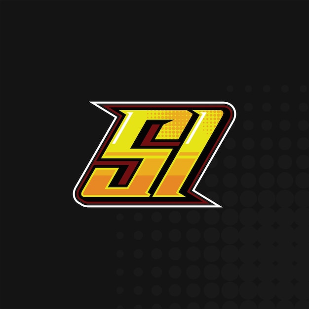 Plik wektorowy wyścig numer 51 wektor projektowania logo