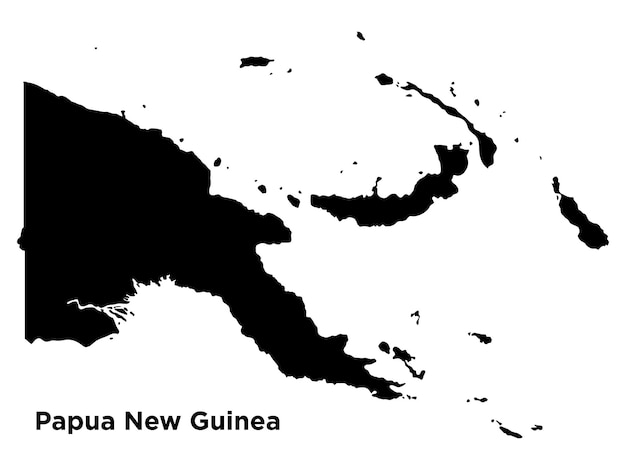 Wysoka szczegółowa mapa wektorowa Papua Nowa Gwinea