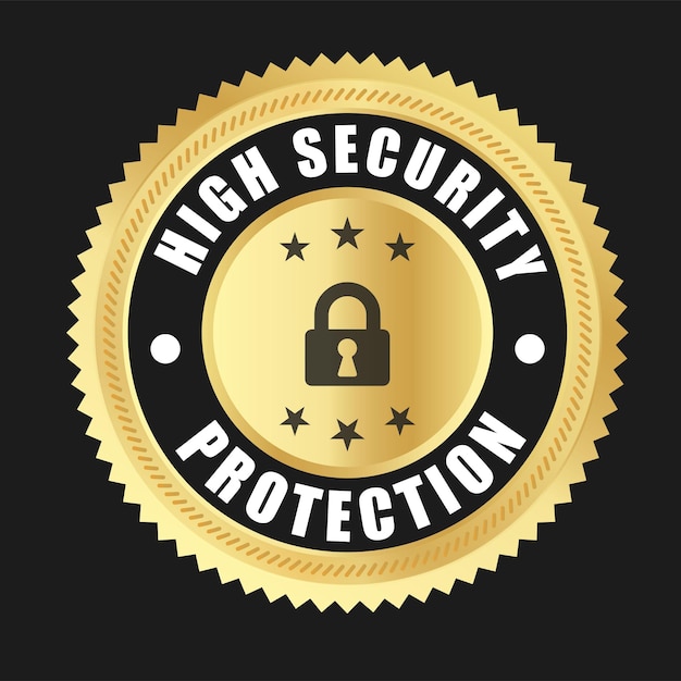 Wysoki Poziom Bezpieczeństwa Logo Wektor Ochrony Projekt Odznak Zaufania O Wysokim Poziomie Bezpieczeństwa