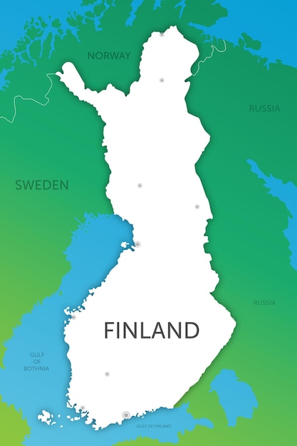 Wysokiej jakości kolorowa mapa Finlandii wycięta z papieru