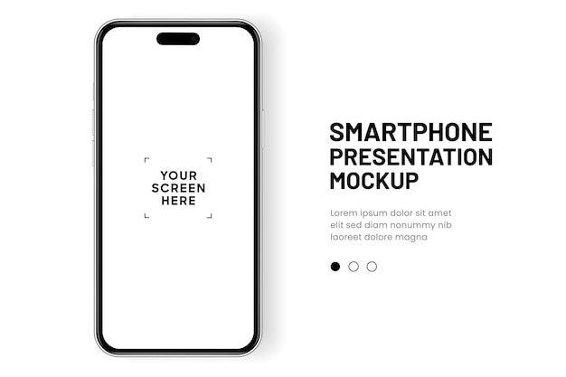 Wysokiej jakości makietka smartfonu 3D z różnymi kątami i izolowanym tłem do pokazywania aplikacji mobilnej