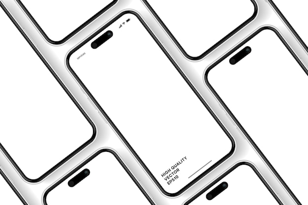 Wysokiej jakości makietka smartfonu 3D z różnymi kątami i izolowanym tłem do pokazywania aplikacji mobilnej