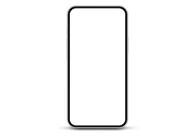 Wysokiej jakości makietka smartfonu 3D z różnymi kątami i izolowanym tłem do pokazywania aplikacji mobilnej