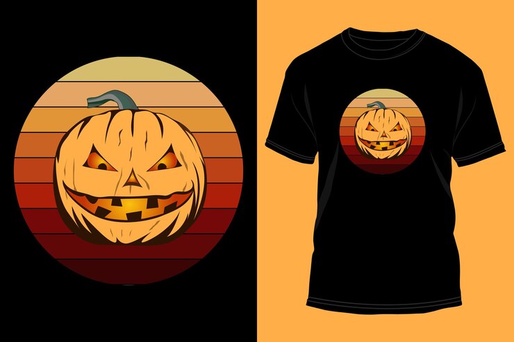 Wektor wysokiej jakości projekt koszulki na halloween ilustracja i wektor