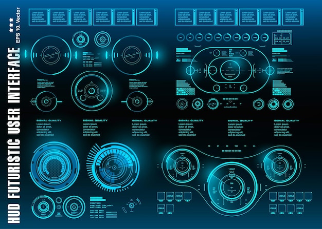 Plik wektorowy wyświetlacz deski rozdzielczej ekran technologii wirtualnej rzeczywistości hud futurystyczny zielony cel interfejsu użytkownika