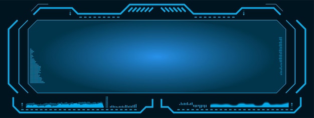 Wyświetlacz holograficzny z ramkami i elementami interfejsu Science Fiction dla interfejsu GUI