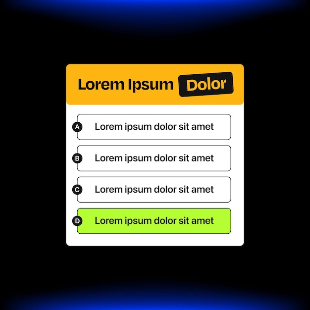 Wyświetlacz UI Lista Stylów Projekt 4 Opcja Projekt infograficzny Styl nowoczesny i elegancki Projekt reklamy w mediach społecznościowych dla danych punktów kulkowych