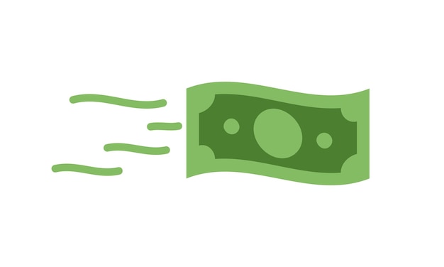 Plik wektorowy wysyłanie pieniędzy clipartów wektor. zielony banknot dolarowy banknot latający od ikony nadawcy do odbiorcy