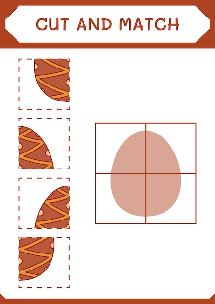 Wytnij I Dopasuj Części Gry Easter Egg Dla Dzieci Ilustracja Wektorowa Arkusz Do Druku