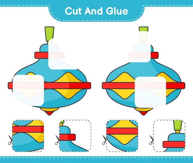 Wytnij I Sklej Wycięte Części Zabawki Whirligig I Przyklej Je Gra Edukacyjna Dla Dzieci