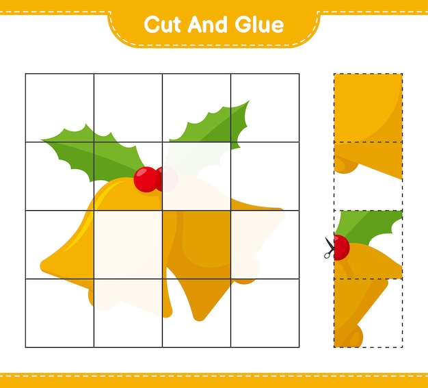 Wytnij I Sklej, Wytnij Części Dzwonka I Przyklej Je. Gra Edukacyjna Dla Dzieci, Arkusz Do Druku