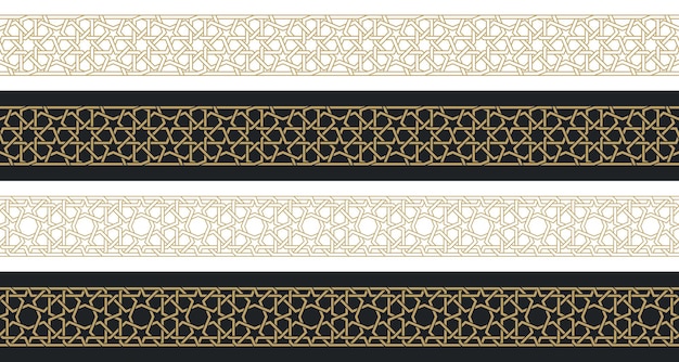 Plik wektorowy wzór bez szwu pociągnięć w autentycznym stylu arabskim