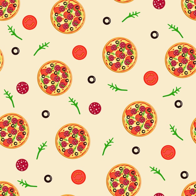 Wzór całej okrągłej pizzy z pomidorami