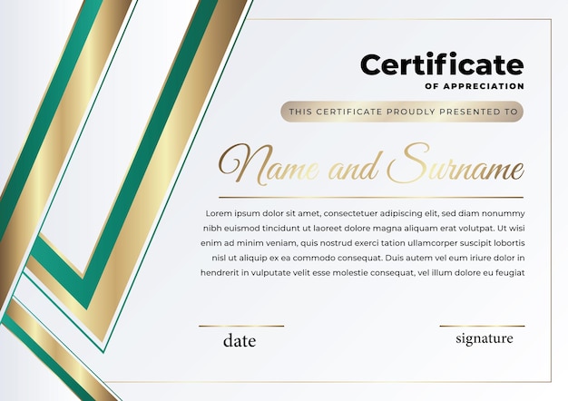 Plik wektorowy wzór certyfikatu nagrody za osiągnięcia biznesowe dokument dyplomowy wektor projektowania ukończenia studiów