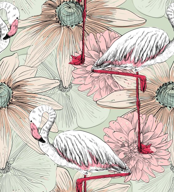 Wzór flamingo