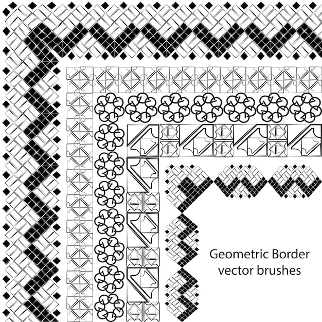 Wzór granicy celtycki i geometryczny pędzel wektorowy