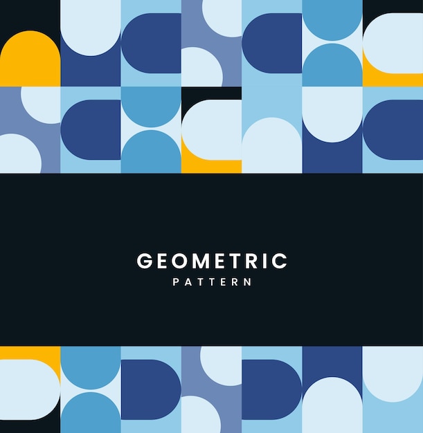 Wzór i tekstury kształty geometryczne z niebieskim i białym tłem tekstu Kształty geometryczne