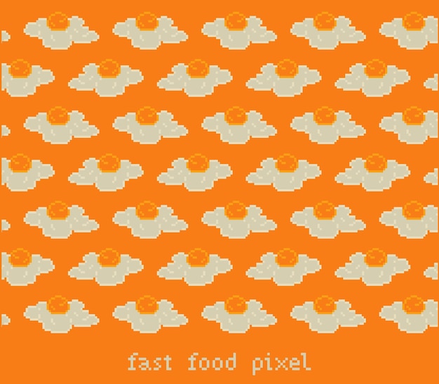 Plik wektorowy wzór jajka fast food pixel art