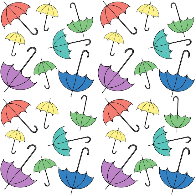 Wzór Jesiennego Parasola Deszczowegoprosta Ilustracja Na Baner Okładki W Tle V