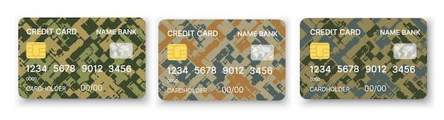 Plik wektorowy wzór karty kredytowej w wojskowych streszczenie